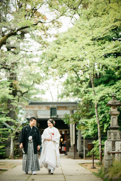 赤坂氷川神社　結婚式　2ショット