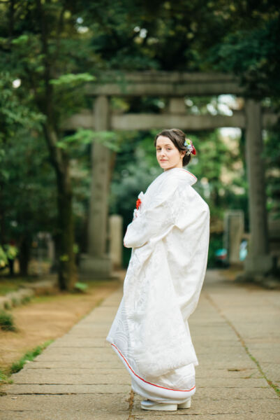 赤坂氷川神社　結婚式　白無垢