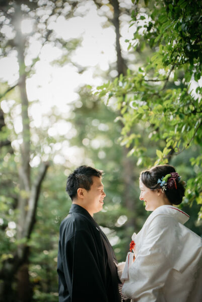 赤坂氷川神社　結婚式　二人